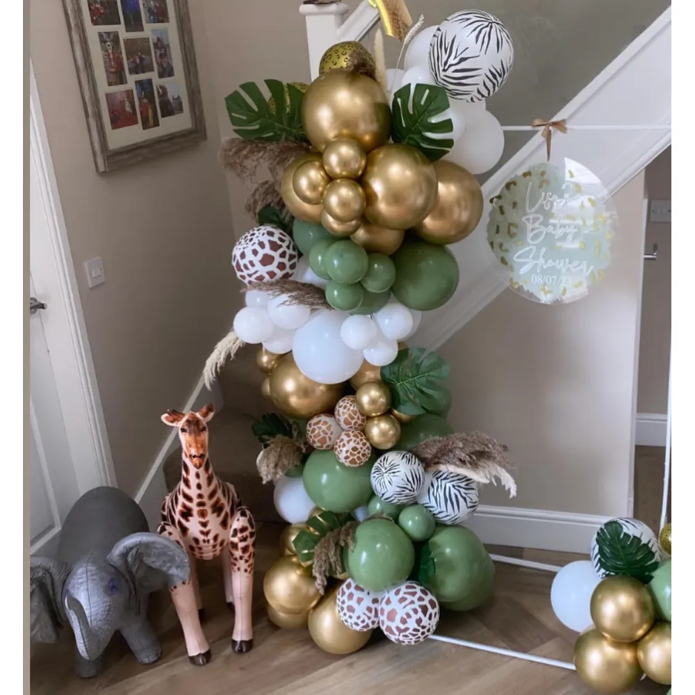 Baloane latex 30cm Safari Giraffe - White Print - Caramel