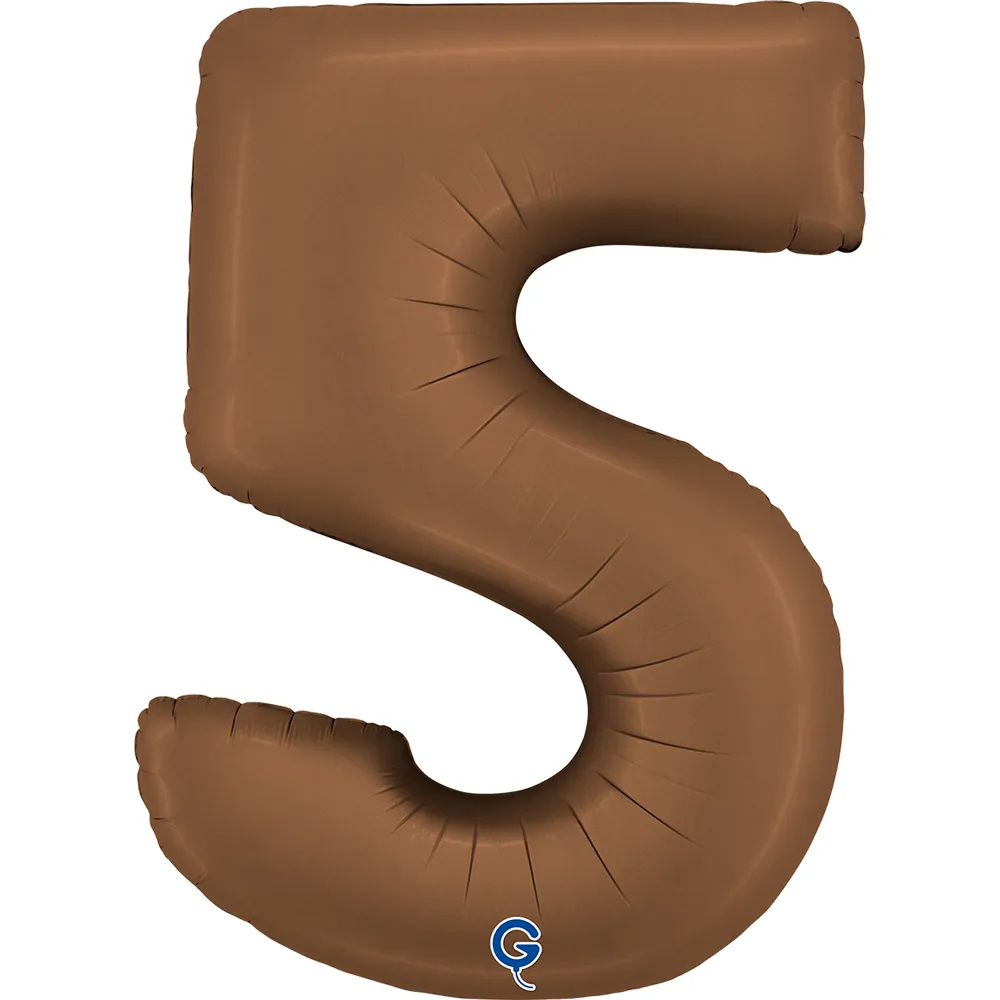 Balon Folie Cifra 5 Satin Chocolate 102cm