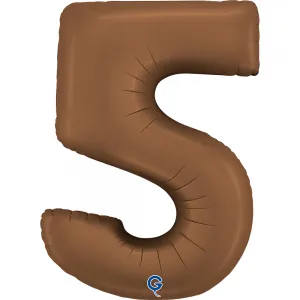 Balon Folie Cifra 5 Satin Chocolate 102cm