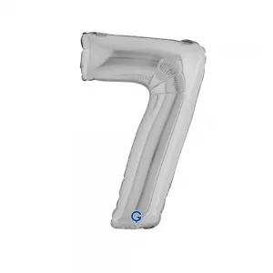 Balon Folie Cifra 7 Argintiu 36cm
