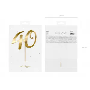 Decoratiune pentru Tort 40 ANI Auriu 20.5cm