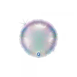 Balon Folie Rotund Argintiu Holografic 10 cm Grabo