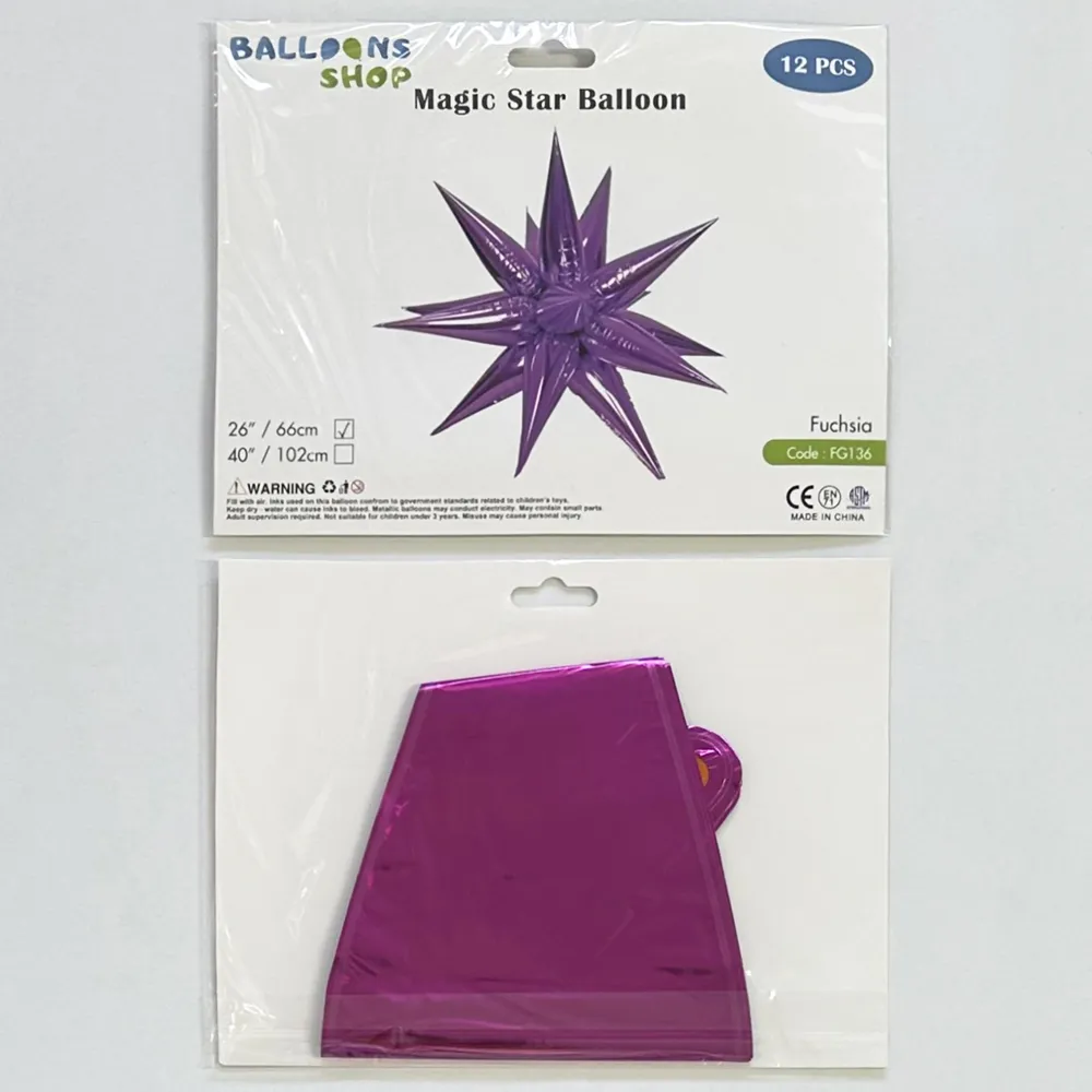 Balon Folie Stea Magica Fucsia 66cm