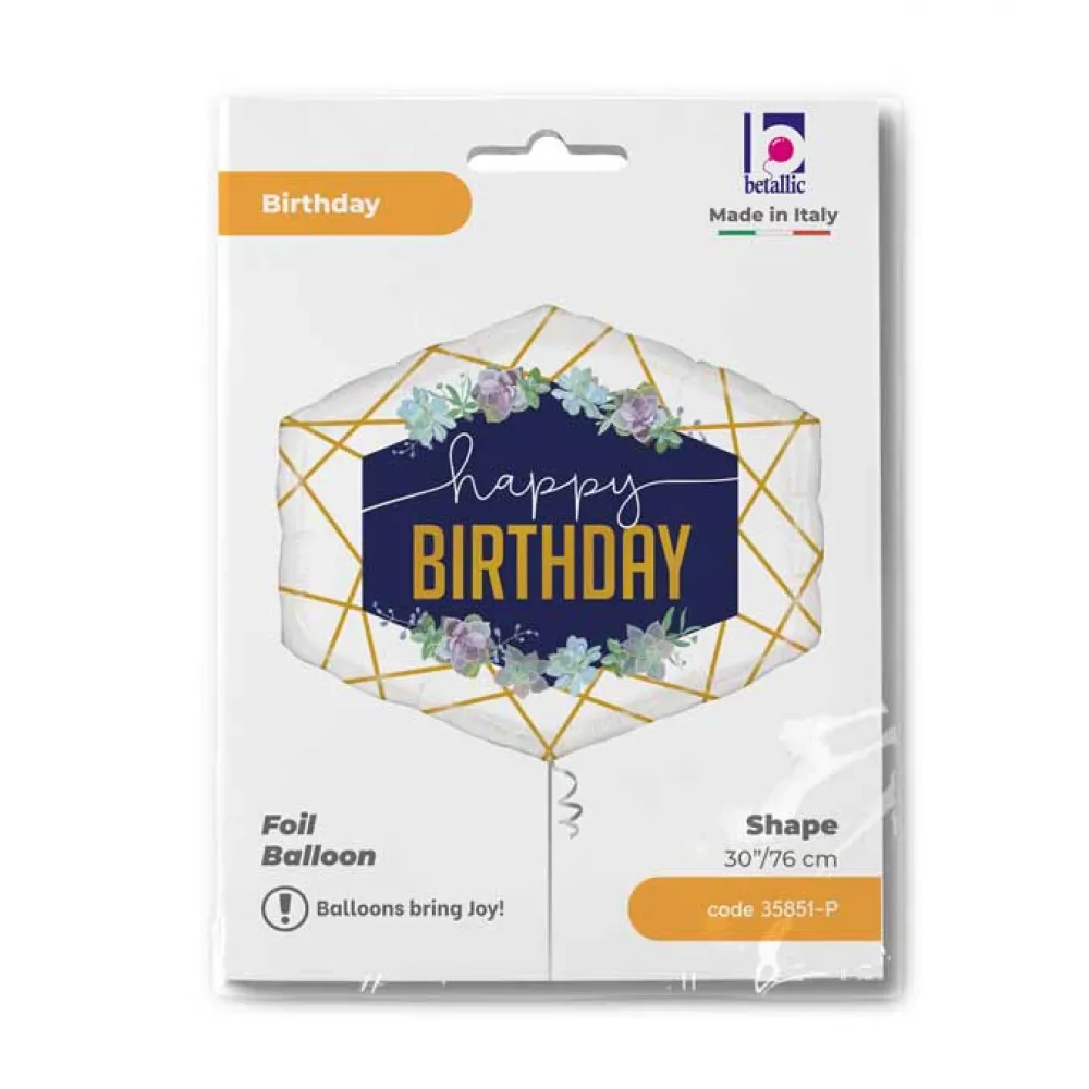 Balon Folie Figurina Hexagon HB Navy 76 cm Grabo