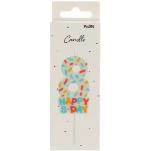 Lumanare Tort Cifra 8 Cozy Sprinkles 7cm