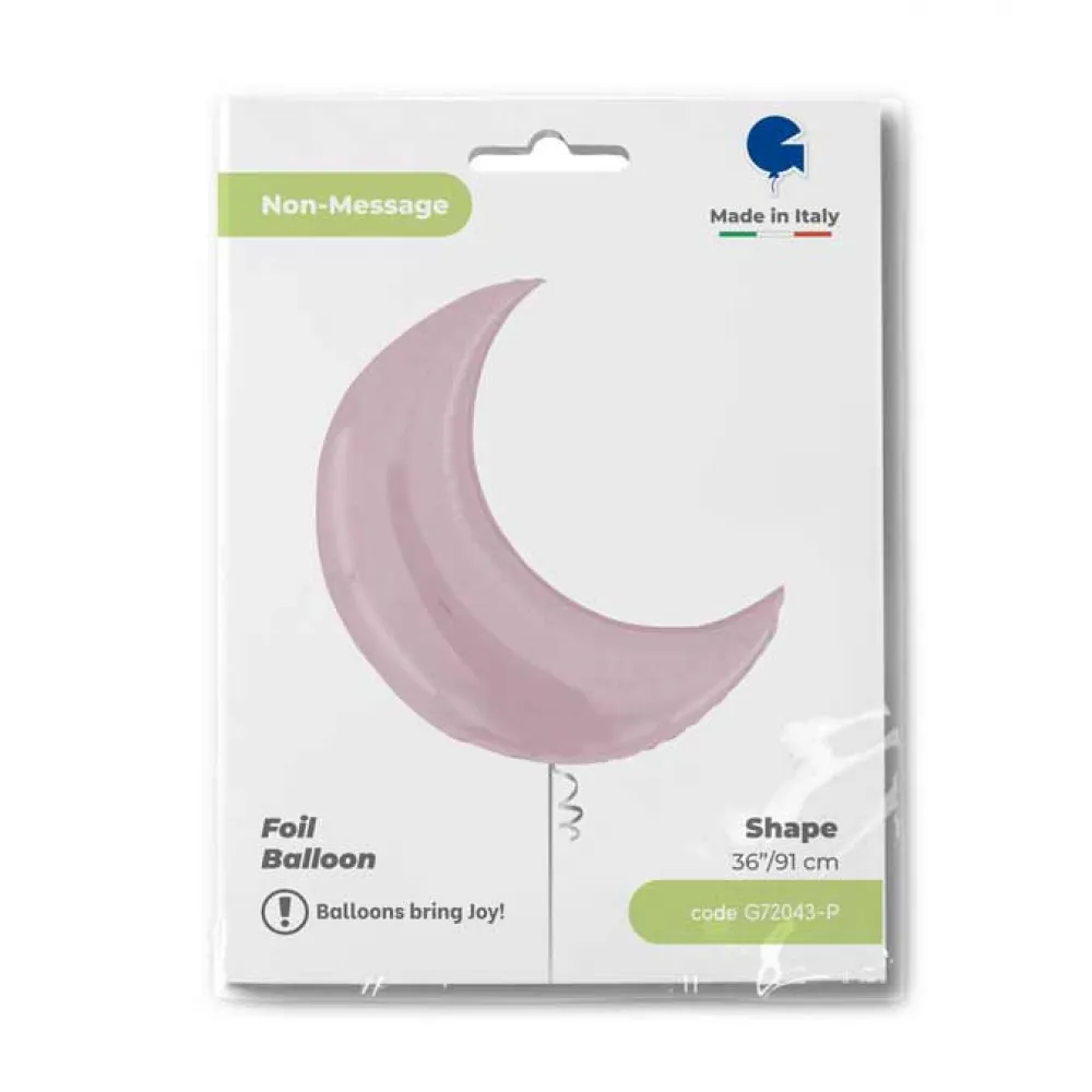Balon Folie Figurina Semiluna Roz Pastel 91 cm Grabo