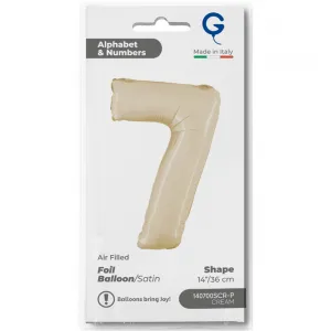 Balon Folie Cifra 7 Satin Cream 36cm