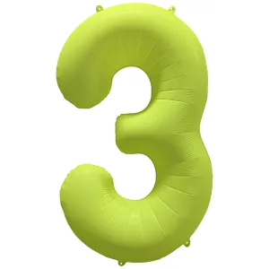 Balon Folie Cifra 3 Galben Neon 86cm R-10038-PKG