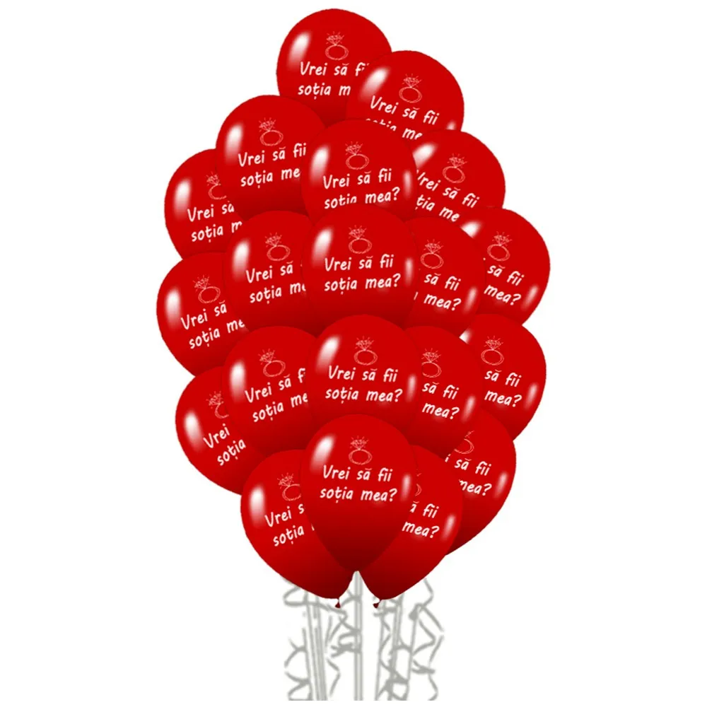 Set 20 Baloane Latex Rosii 26cm Personalizare Vrei sa fii sotia mea? G90.VREI