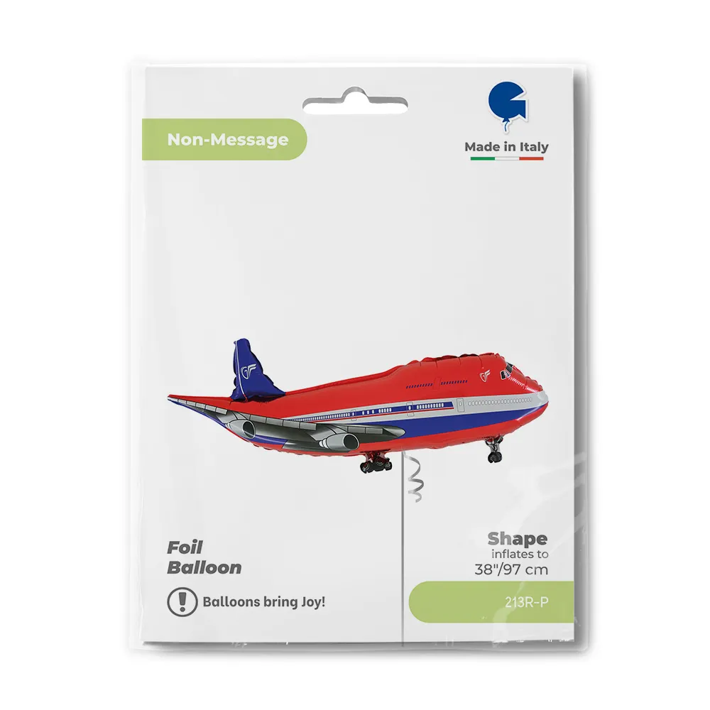 Balon Folie Figurina Avion Rosu 97cm Grabo
