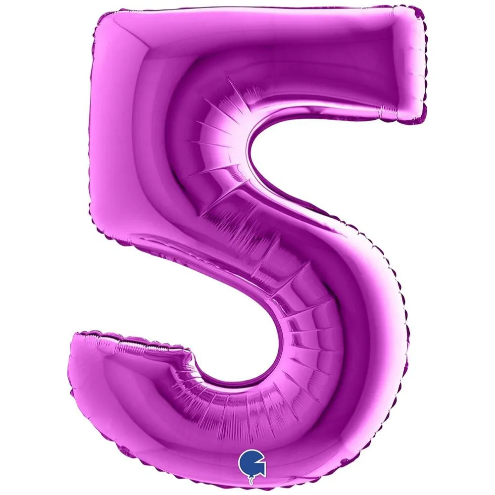 Balon Folie JUMBO CIFRA 5 MOV 102 cm Grabo