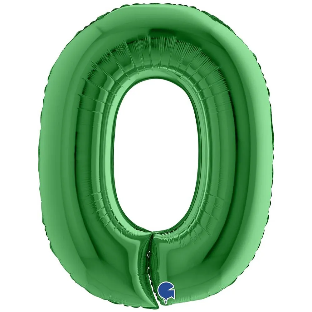 Balon Folie JUMBO CIFRA 0 VERDE 102 cm Grabo