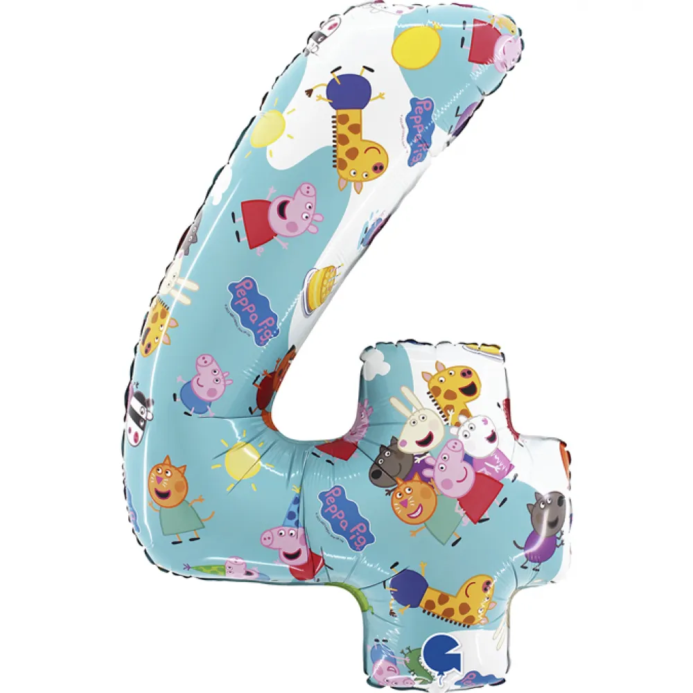 Balon Folie Cifra 4 Peppa Pig 66cm