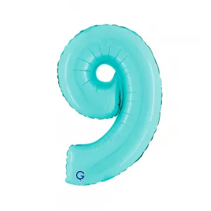 Balon Folie Cifra 9 Pastel Blue 36cm