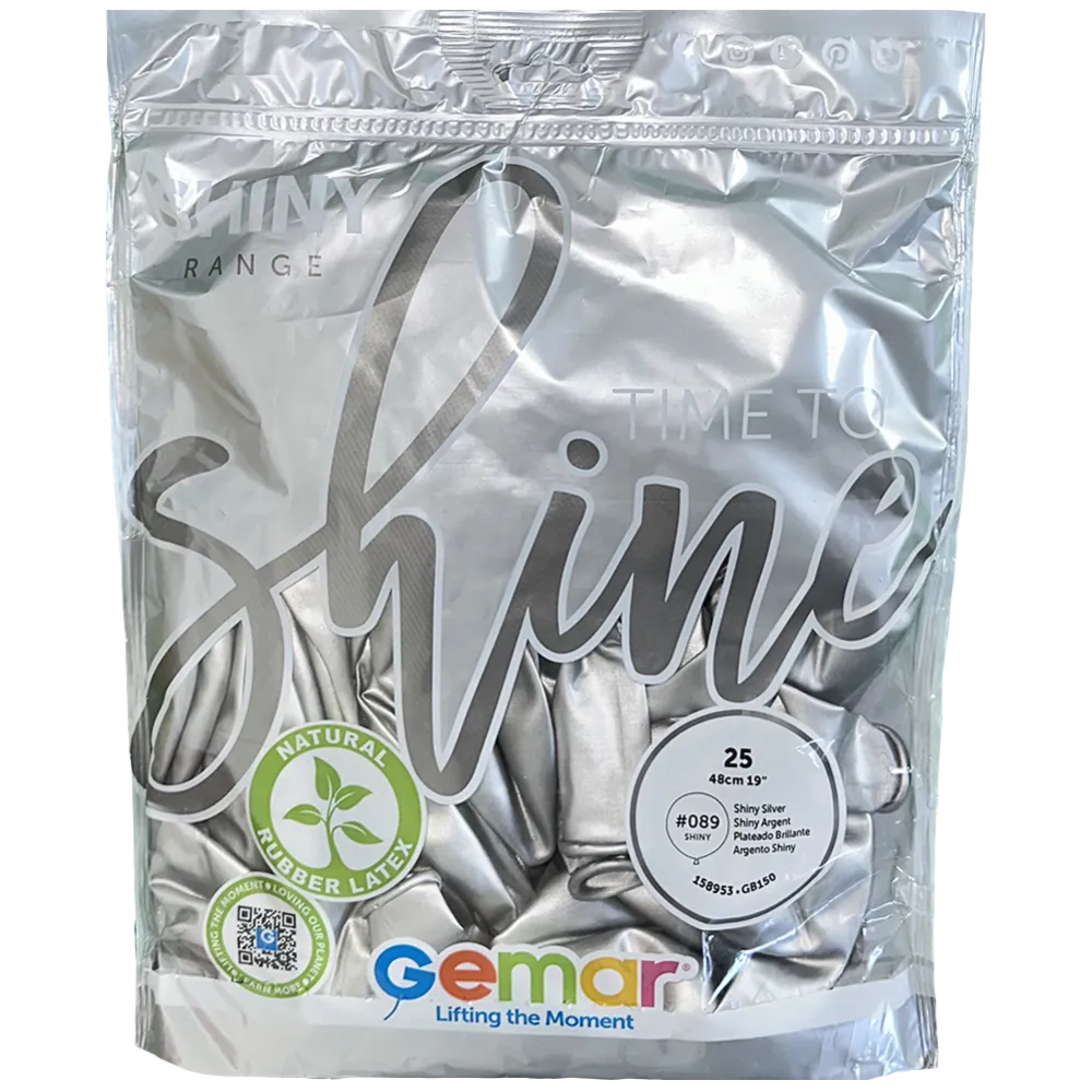 Baloane Latex 48cm Shiny Argintiu GB150.89