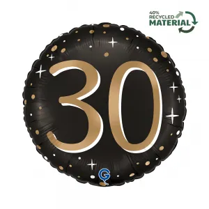 Balon Folie Rotund Aniversare 30 ani Auriu 46cm