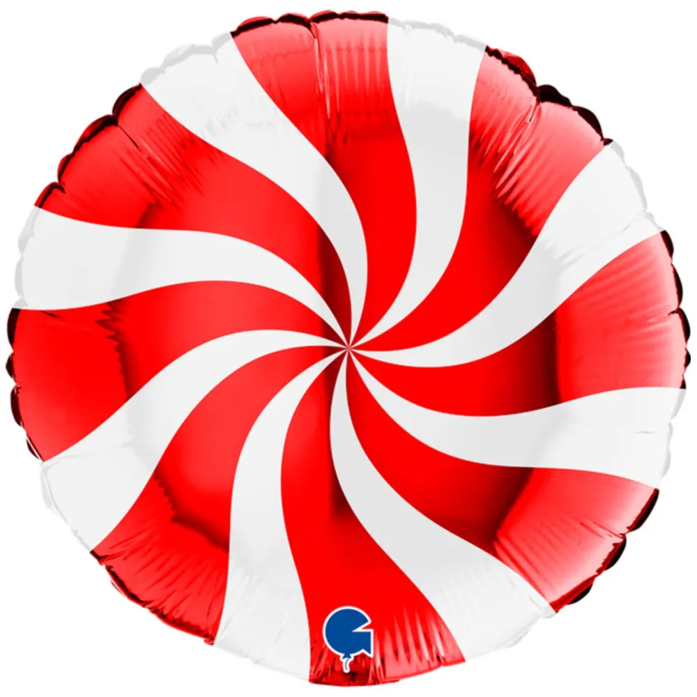 Balon Folie Rotund Acadea Alb-Rosu 46cm Grabo