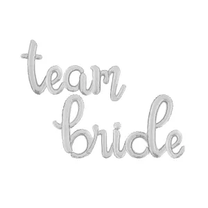 Baloane Folie Scris Cursiv Team Bride Argintiu