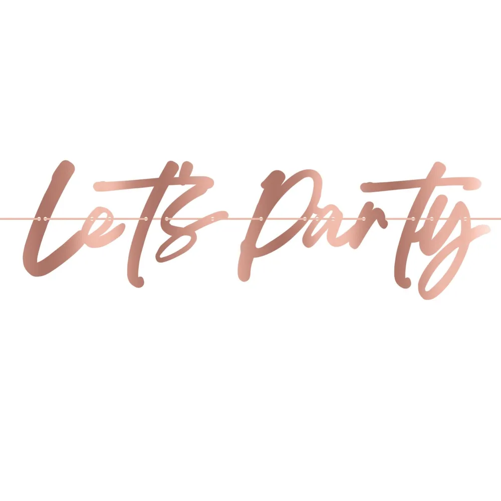 Banner Hartie Let's Party Rose Gold 160cm