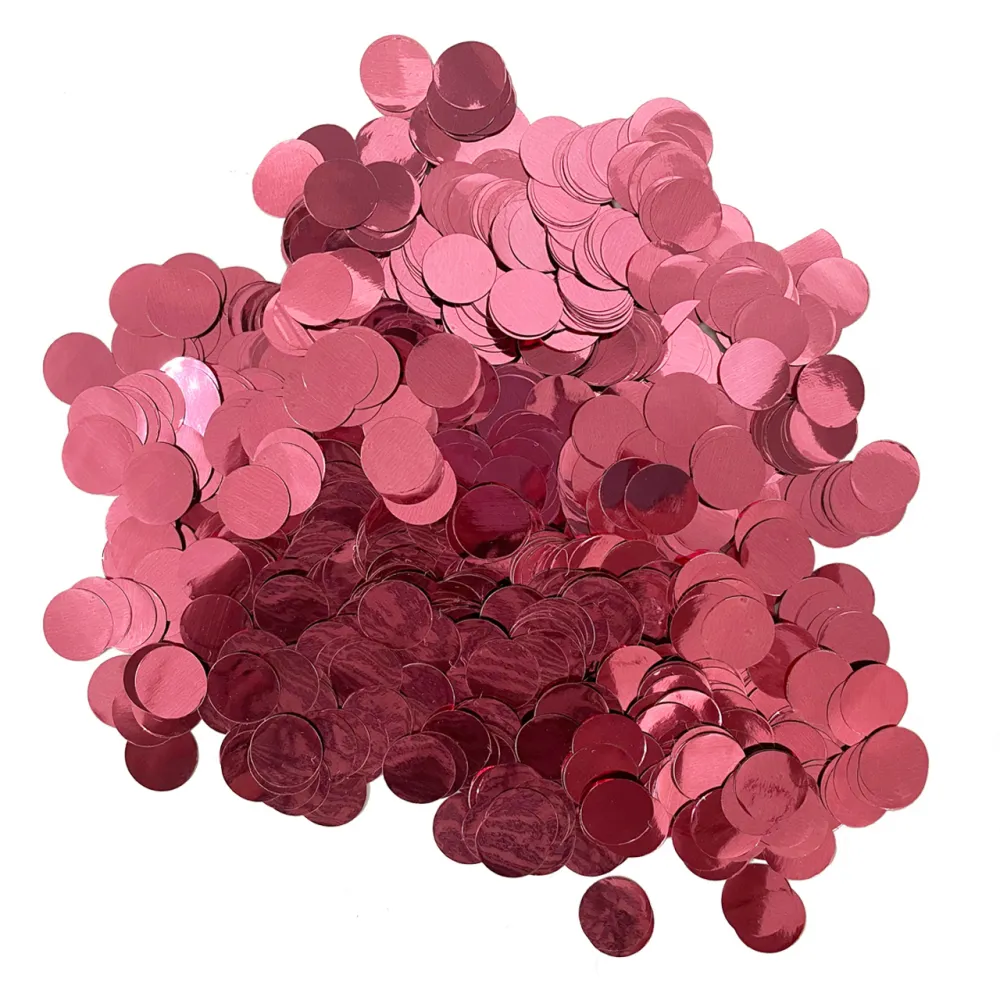 Confetti Metalic Roz 1.5cm Rotund 100g