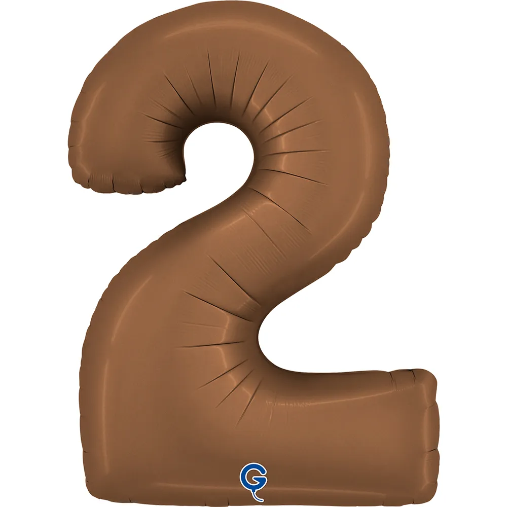 Balon Folie Cifra 2 Satin Chocolate 102cm