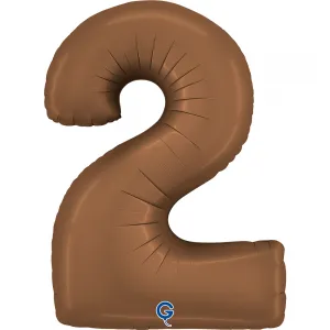 Balon Folie Cifra 2 Satin Chocolate 102cm