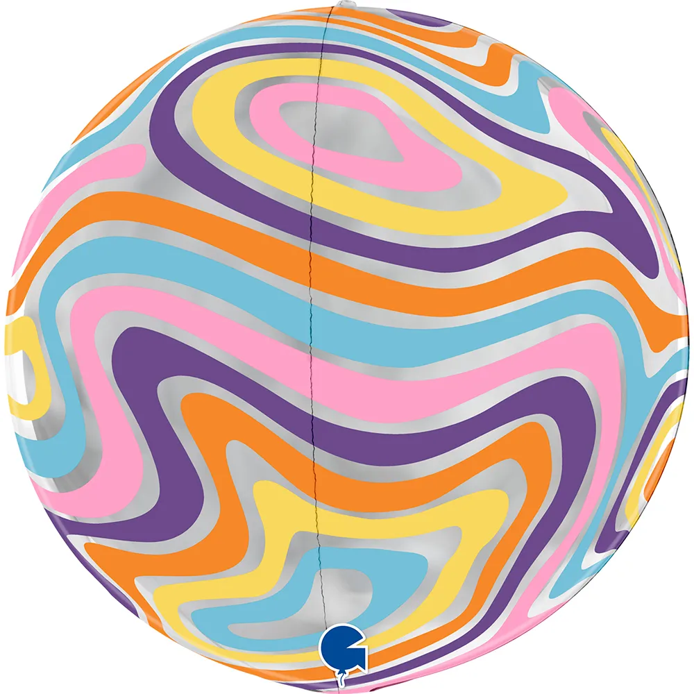 Balon Folie Sfera 4D Groovy Marble 38cm