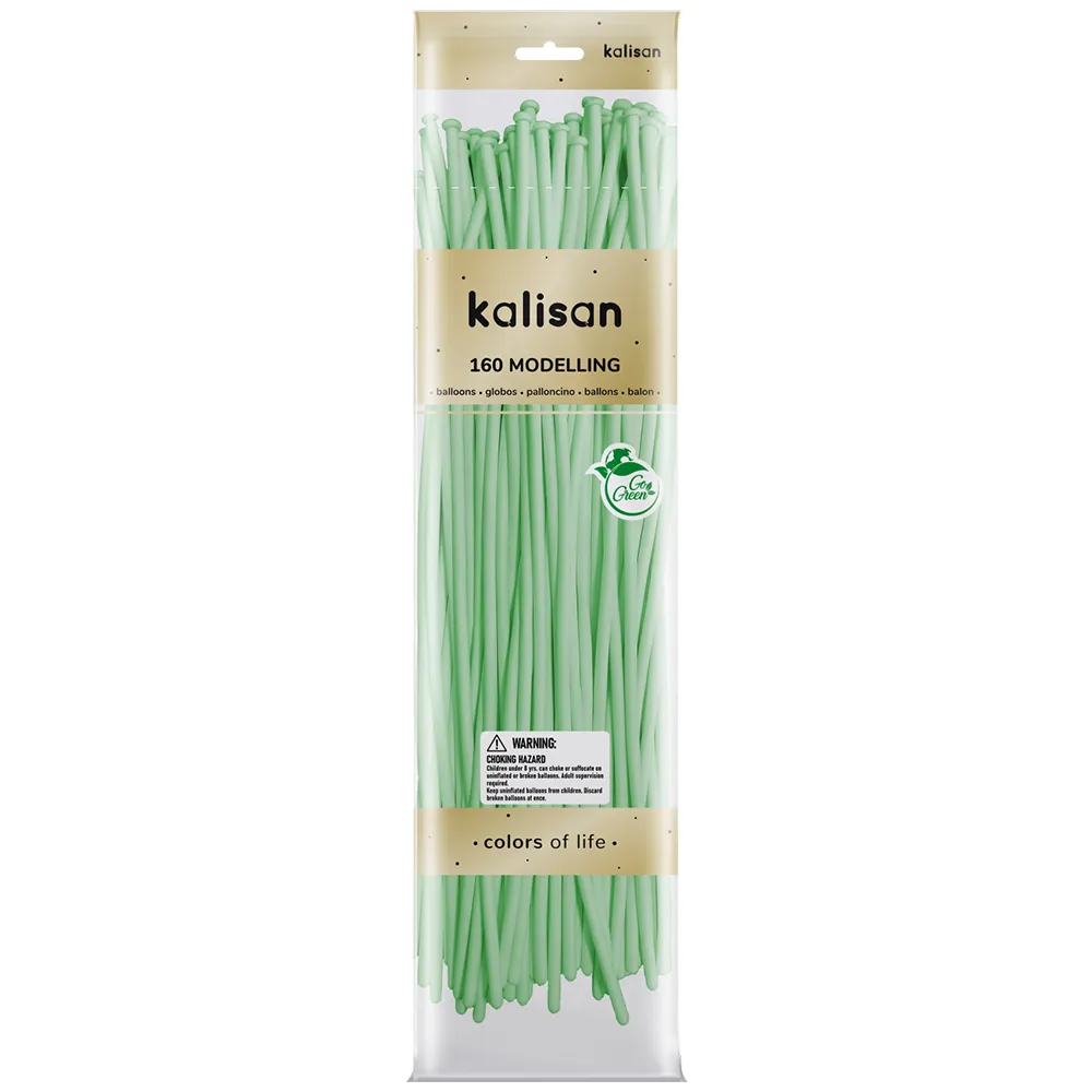 SET 50 Baloane modelaj Macaron Green Nozzle Up 152 x 2.5 cm 160M 3004