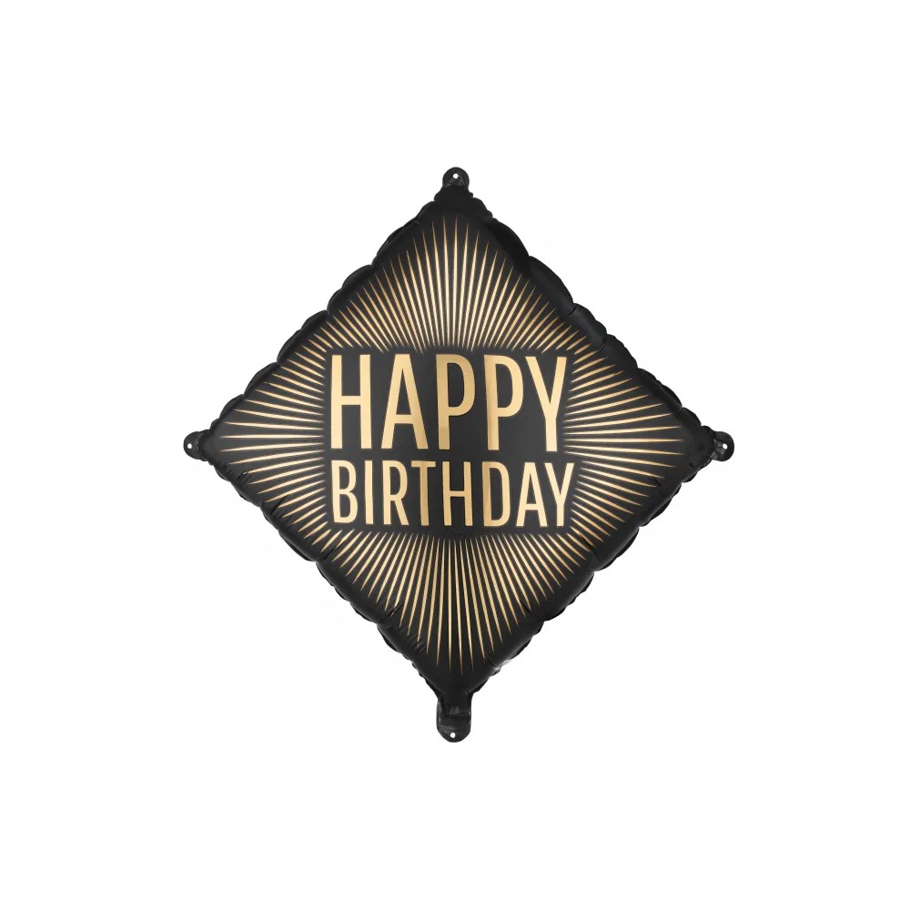 Balon Folie Romb Happy Birthday Auriu 46cm