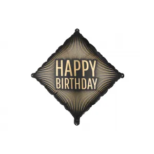Balon Folie Romb Happy Birthday Auriu 46cm