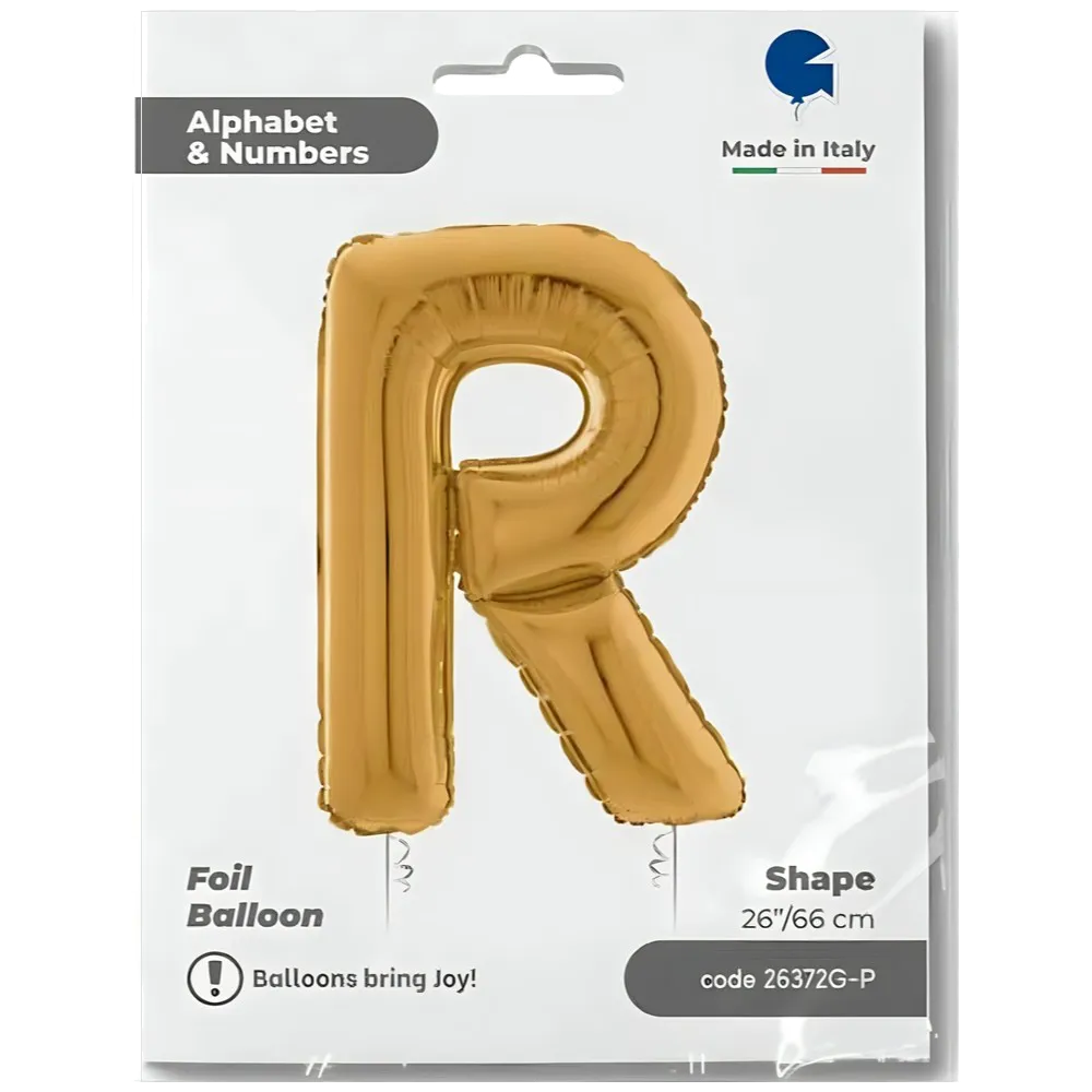 Balon Folie LITERA R Auriu 66 cm Grabo