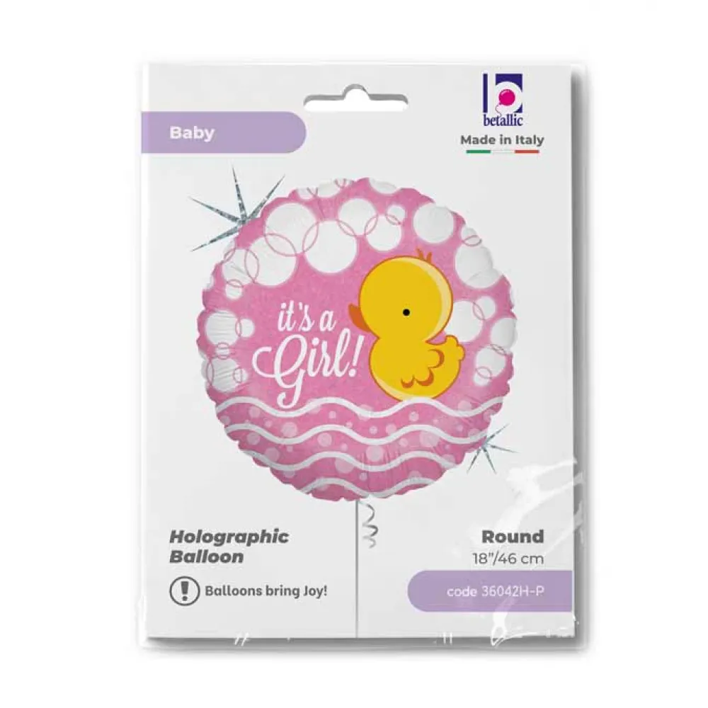 Balon Folie Rotund It's a Girl Ratusca 46 cm Grabo