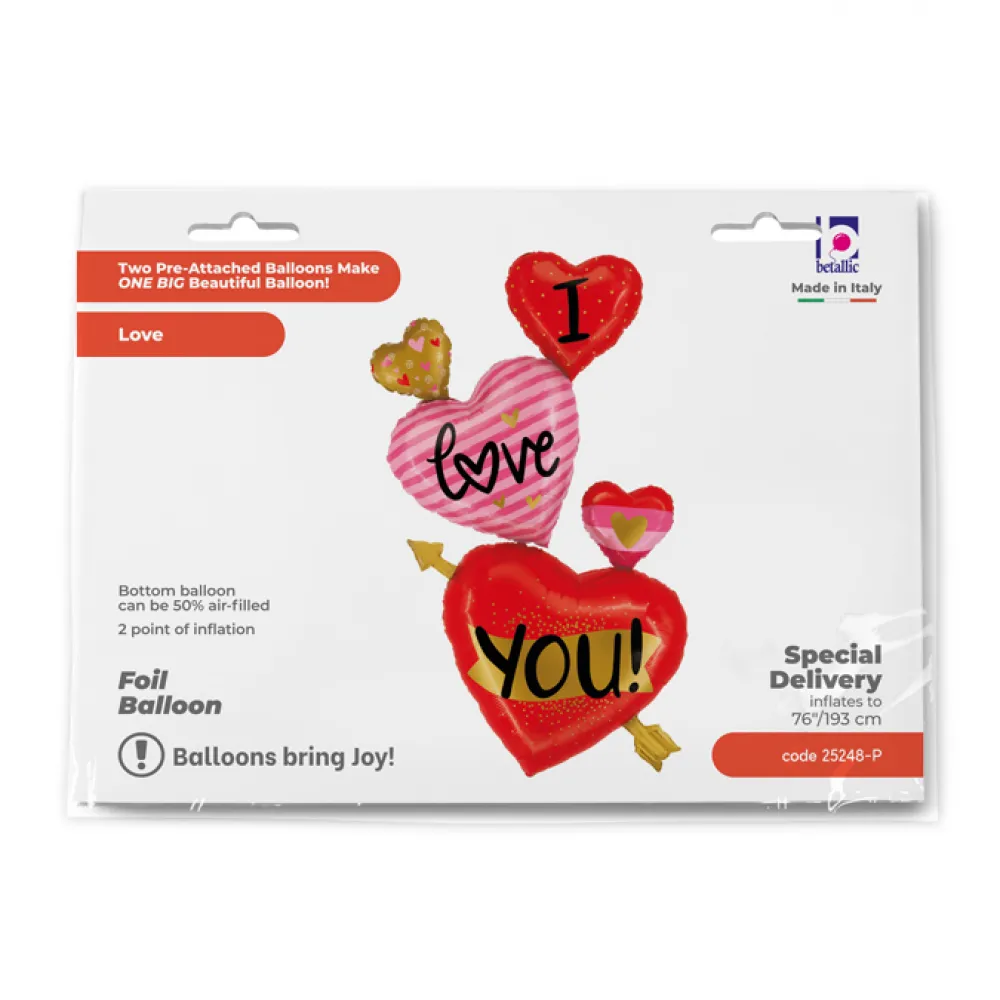 Balon Folie Figurina Inimioare I Love You 193 cm GRABO