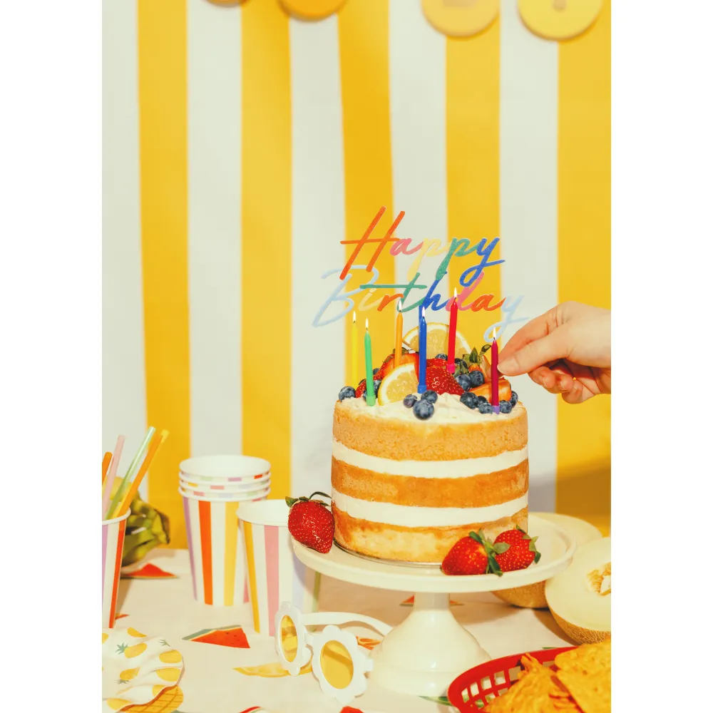 Decoratiune pentru Tort Happy Birthday Multicolor 18x16.5cm