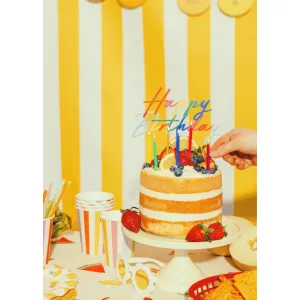 Decoratiune pentru Tort Happy Birthday Multicolor 18x16.5cm
