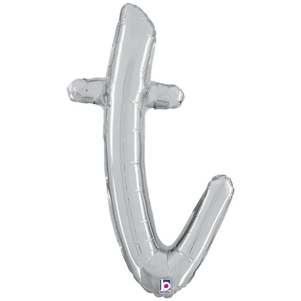 Balon Folie LITERA (AER) SCRIPT T Argintiu 61cm Grabo