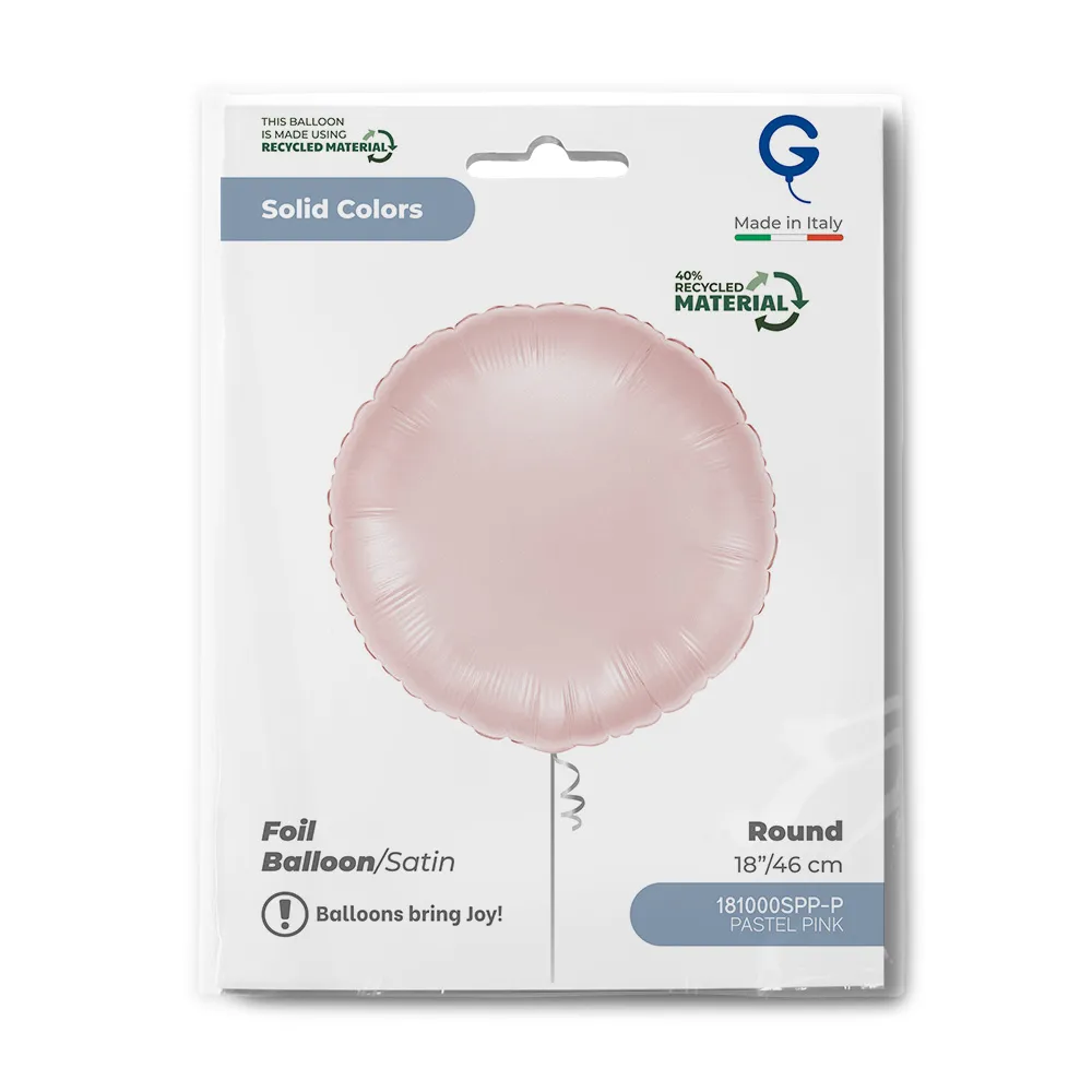 Balon Folie Rotund Satin Pastel Pink 46cm