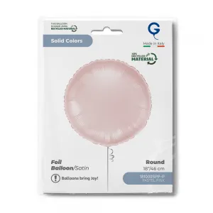 Balon Folie Rotund Satin Pastel Pink 46cm