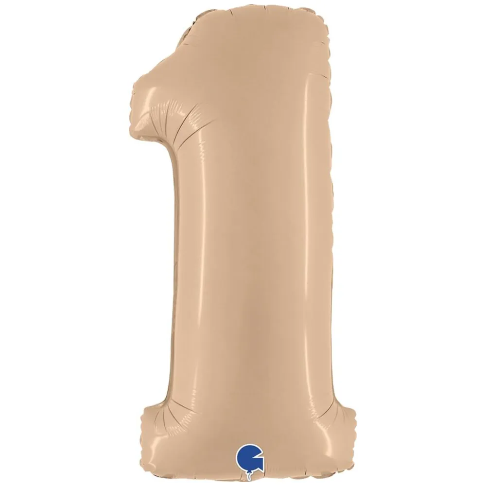 Balon Folie Jumbo CIFRA 1 Nude 102 cm Grabo