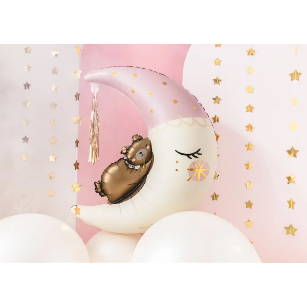 Balon Folie Semiluna cu ursulet somnoros 80x98cm Party Deco