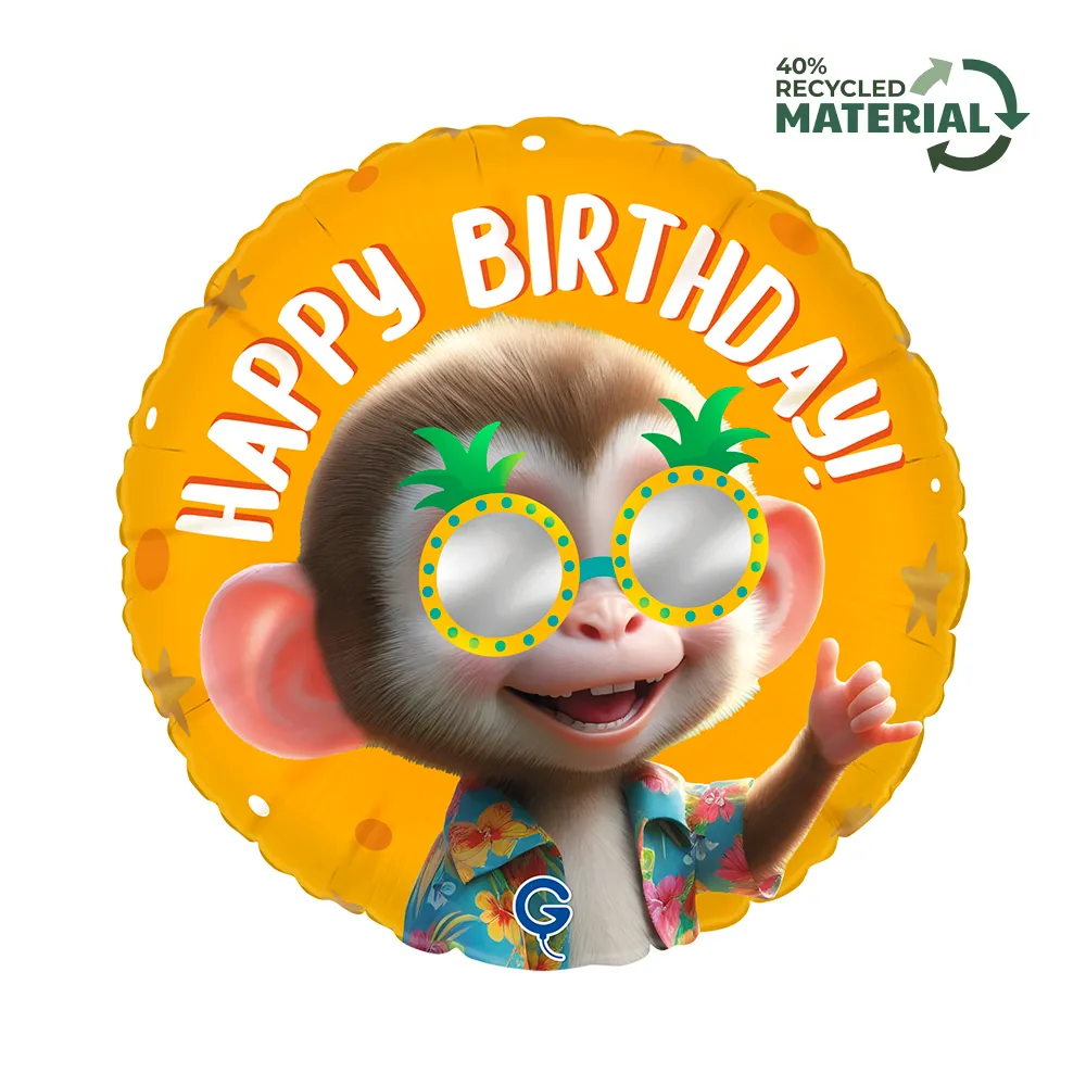 Balon Folie Rotund Cool Monkey 46cm