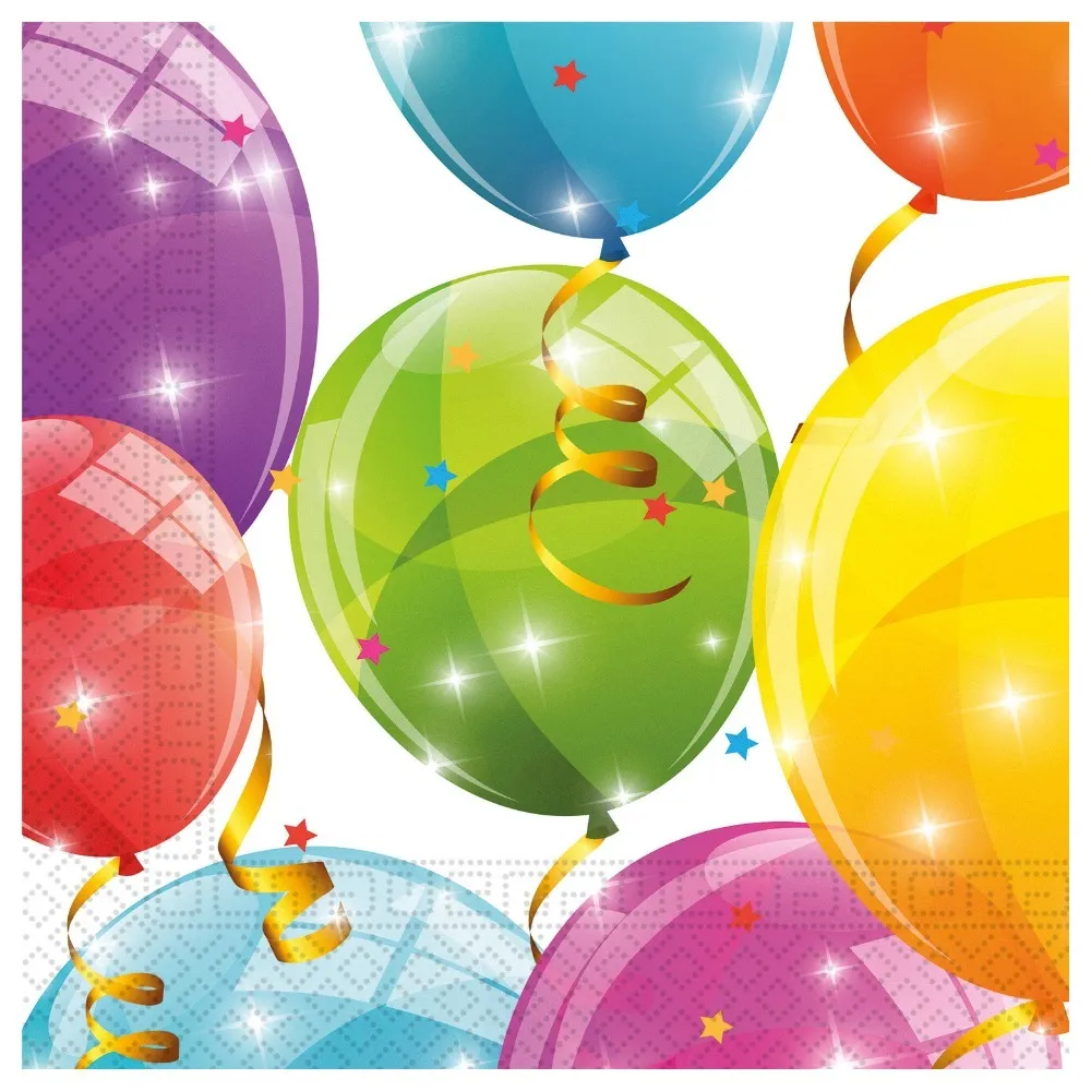 Set 20 Servetele Hartie 33x33cm Baloane colorate