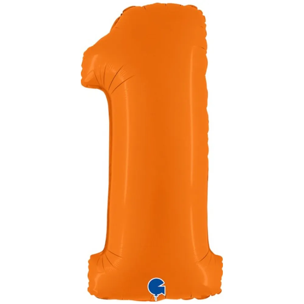 Balon Folie CIFRA 1 Portocaliu 102 cm Grabo