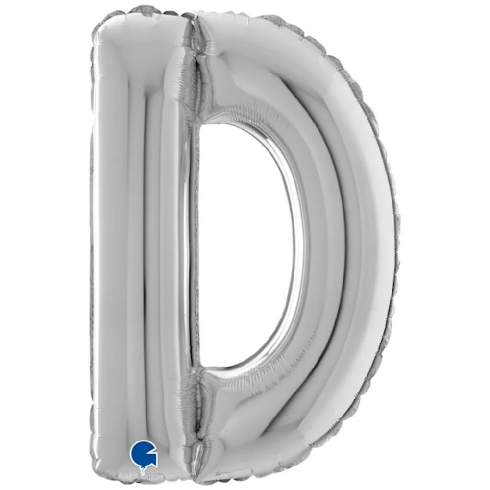 Balon Folie LITERA D Argintiu 66 cm Grabo