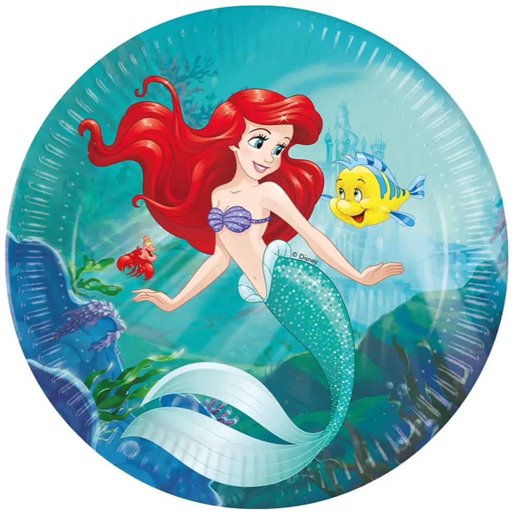 Set 8 Farfurii Petrecere 23cm Disney Ariel Mica Sirena