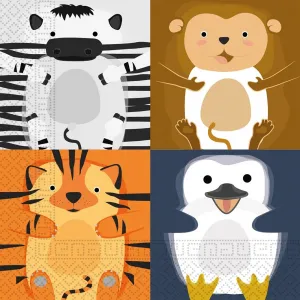 Set 20 Servetele Hartie 30x30cm Animalute Zoo