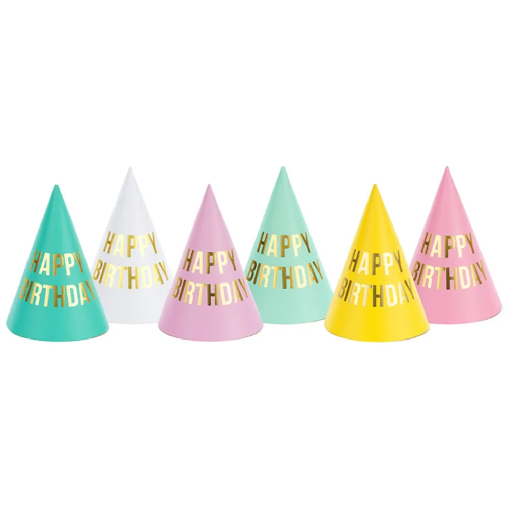 Set 6 Coifuri Petrecere Pastel Happy Birthday CPP22