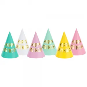 Set 6 Coifuri Petrecere Pastel Happy Birthday CPP22