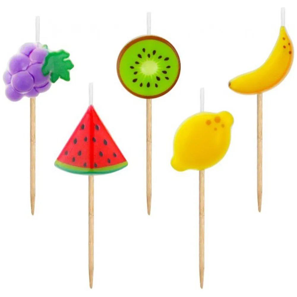 Set 5 Lumanari Tort Fructe 7cm