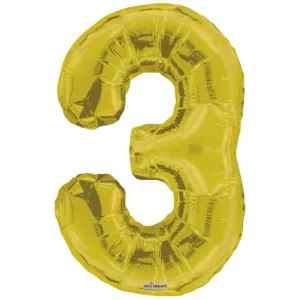 Balon folie cifra 3 auriu 19655-34